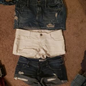 Hollister shorts & mini skirt